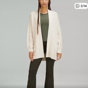 Lululemon Cream Open-Front Sweater